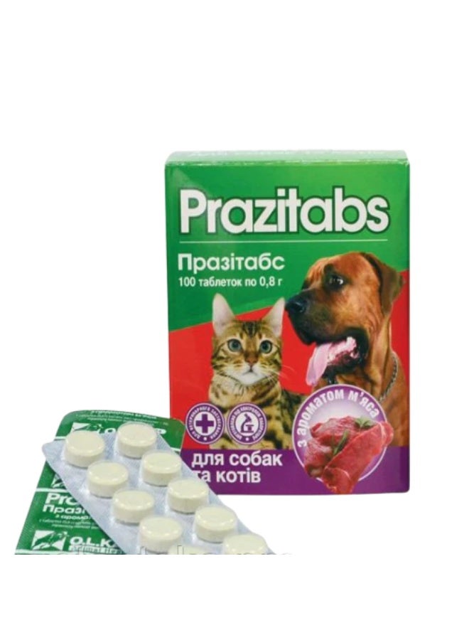 O.L.KAR Prazitabs Broad Spectrum Dewormer for Dogs and Cats 10 Tablets